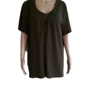 Brown scoop neck blouse